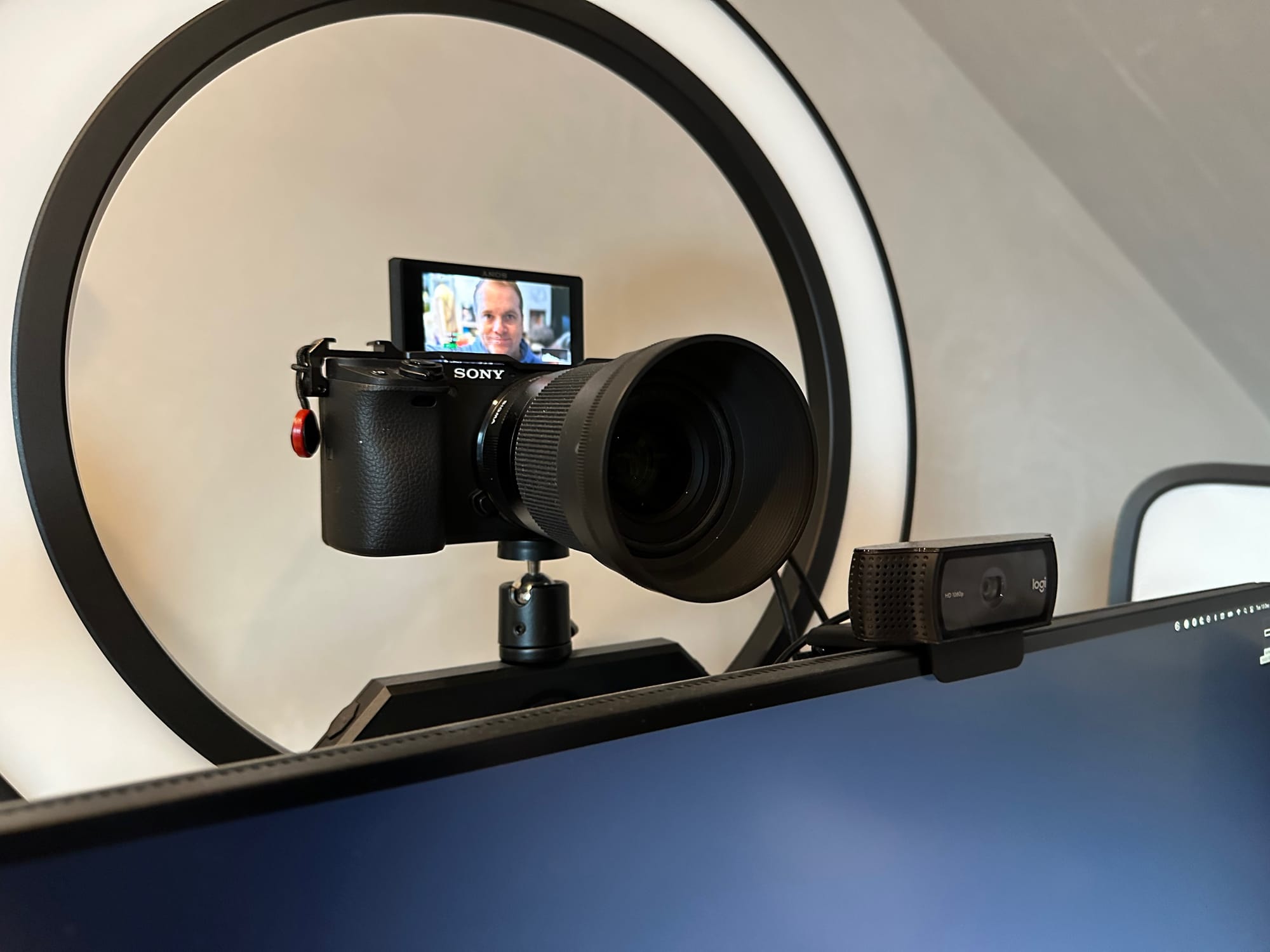 My Sony a6400 mounted into the Elgato Ring Light